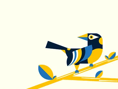 Geometric Venezuelan Troupial Illustration art bird birds flat design geometric geometric art geometrical geometry illustration small bird vector art venezuela