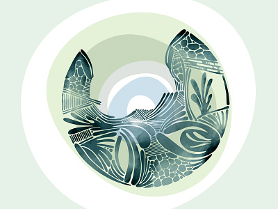 Orbiting Oasis abstract blue calm design drawing illustration meditation moon neutral surface design vector vector art zen