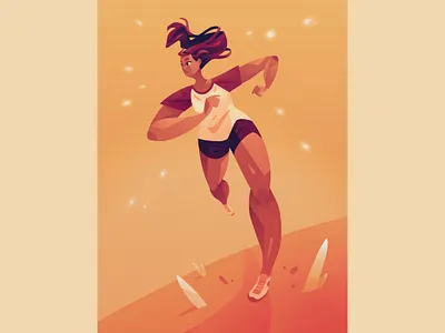 Run art character color design digital art exercise fitness ipadart people powerful procreate style texture women