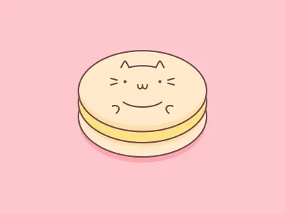Cat Mom Macaron cat clean creative cute design fun happy illustration joy kawaii logo lovely macaron macarons macaroon pastel pink positive sweet yellow
