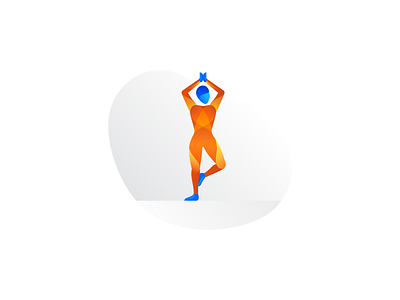 Yoga active asana centered color fitness form gradient gym illo illustration mindfulness pose study vrksasana wellbeing yoga