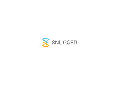 SNUGGED LOGO abstract app blue brand creative cyan logo orange space