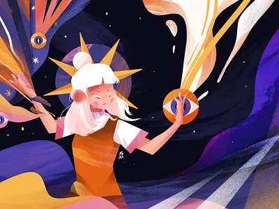 The Eyes of The Nightmare art character design character illustration cute design digital painting girl illustration procreate