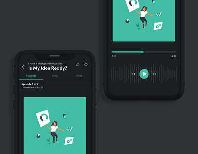Podcast - Dark Mode app dark mode design ios14 iphonex podcast podcasting ui uiux ux