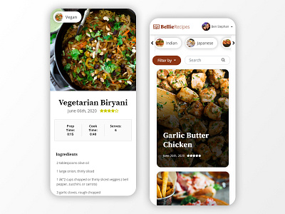 BellieRecipes logo ui web