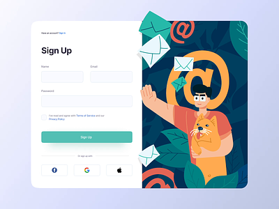 Sign-up page account changepassword designsystem figma illustration loginpage loginscreen register resetpassword signup ui uikit websitedesign