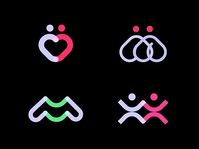 Logo options for a crypto social app called "mintus" best logo designer best logos brand identity branding community connect crypto dribbble heart icon lettermark logo logos love m logo metaverse logo minimal monogram pepole web3.0