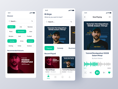 Podkes - Podcast App app clean design mobile app music podcast ui ui design