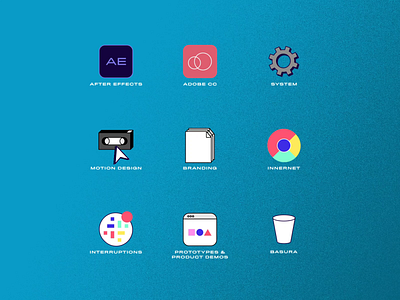 Desktop Stuff 90s after effects animation icons illustration motion motion design mouse ui
