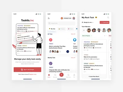 Tasktis - Project Management App app design branding clean illustration ios ios design logo mobile design mobile ui mobile ux project management task management team management ui ux