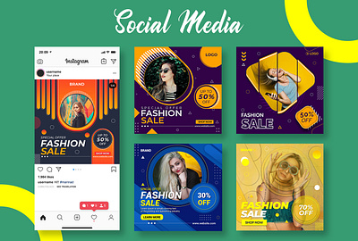 Social media post template design. facebook ads insta ad banner