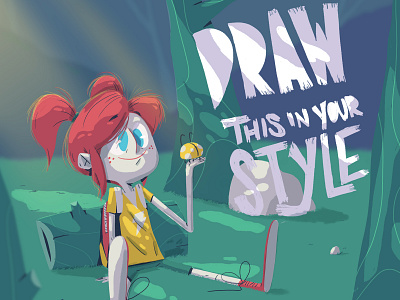 Morrita 2d character drawthisinyourstyle forest forests girl illustration little girl yimbo