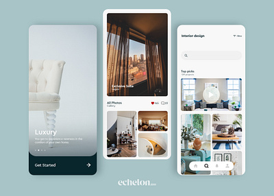 Interior Design app app design designer interface interior mobile mobile app mobile app design mobile design typogaphy ui ux