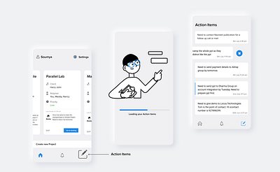 Action Item illustration ui ux