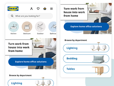 Ikea homepage mobile redesign design ecommerce homepage mobile mobile website redesign shopping ui uidesign ux uxdesign uxui