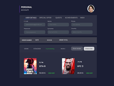 006 Design User Profile (Personal account) 006 dailyui