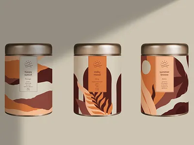 golden hour loose lea tea brand identity branding design idenity illustration package package design tea