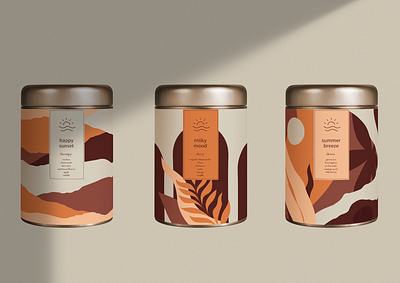 golden hour loose lea tea brand identity branding design idenity illustration package package design tea