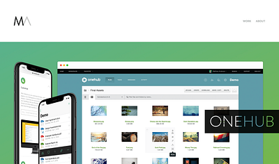 Onehub Case Study graphics hero portfolio reboot screenshots slider