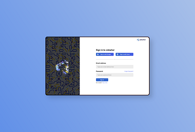 New Jobwher Sign In Page Design adobe xd branding design icon illustration logo typography uiux ux web webdesign