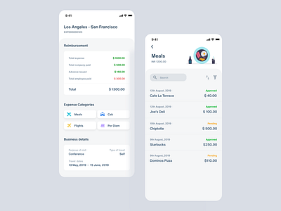 Expense report app business creative design design expenses figma illustration meal reimbursement report reporting ui ux