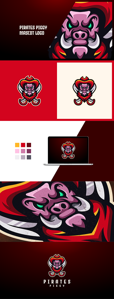 pig animal animal logo branding design endr illustration logo mascot character mascot design mascot logo piggy pirates vector