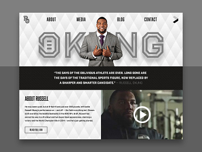 Russell Okung Home Page american football black black white desktop football gray sports ui user interface ux website