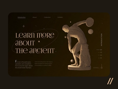 Ancient Art Museum Website animation art artwork culture design exhibition history landing motion museum online ui uiux ux web web design website