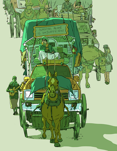 Work in Progress - Survival Alone is Insufficient animals horses people