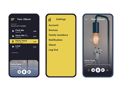 Music App app design mobile music app ui ux