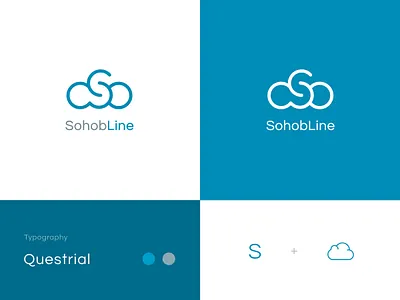 SohoobLine logo ashique ukkadan best logo blue branding branding identity design clean cloud flat identity logos logotype mark minimal monogram s and cloud sky blue typography