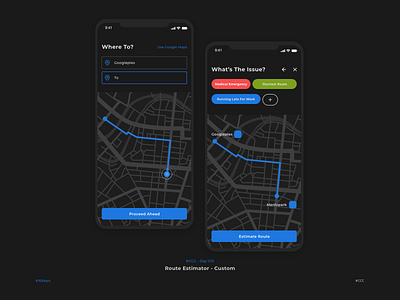 #CCC - Day 010 adobexd car design estimate route travel ui ux