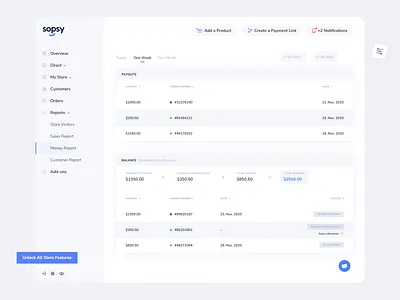 Sopsy - Money Report app app design design ecommerce money report online shopping reports ui ui design ux ux design web app