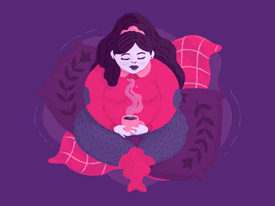 Quiet Time calm girl illustration vector woman