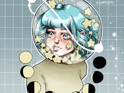 Stargirl aesthetics art digital digital art girl girl portrait kawaii