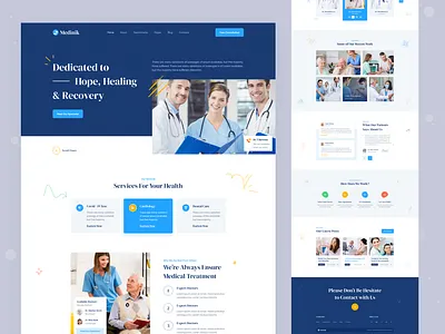 Medinik | Medical Healthcare Service Website Landing Page - v6 agency branding clinic creative design devignedge doctor healthcare healthcare website hospital landing page landingpage medical website mhmanik02 typography ui design uidesign web design webdesign website