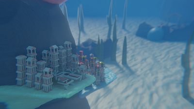 Aquarion City on a Giant Coral 3d 3d animation animation atlantis battle of polytopia game low poly ocean polytopia sea underwater video