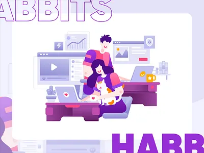 Habbits app branding design ecommerce homepage illustration service ui ux vector website work