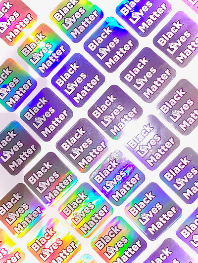 BLM Holographic Stickers black lives matter design illustration typography