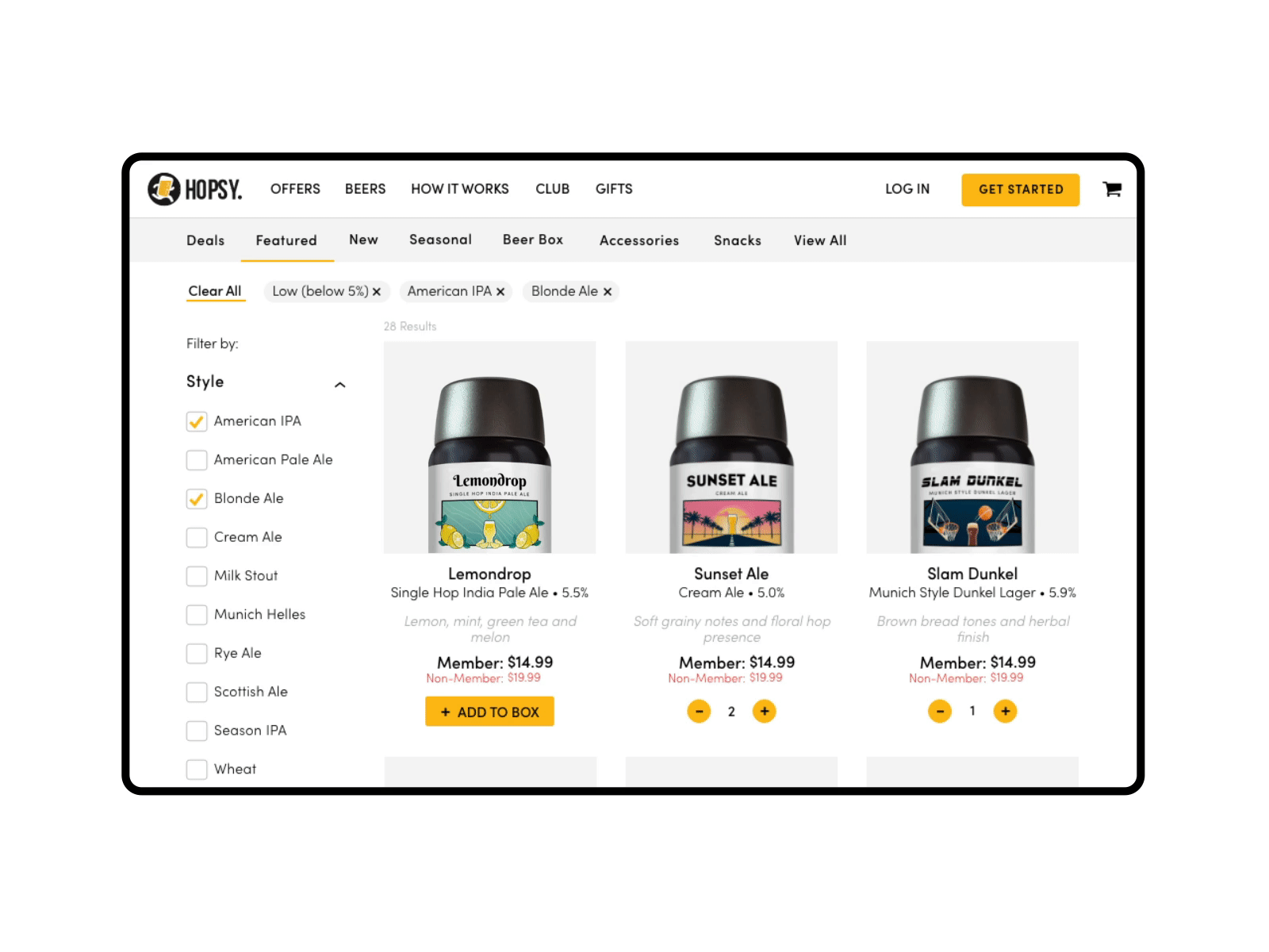 Beer Menu animation beer design desktop ecommerce menu mobile product design responsive ui ux