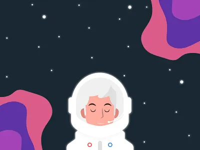 Beautiful Silent Space animation art design flat illustration minimal vector