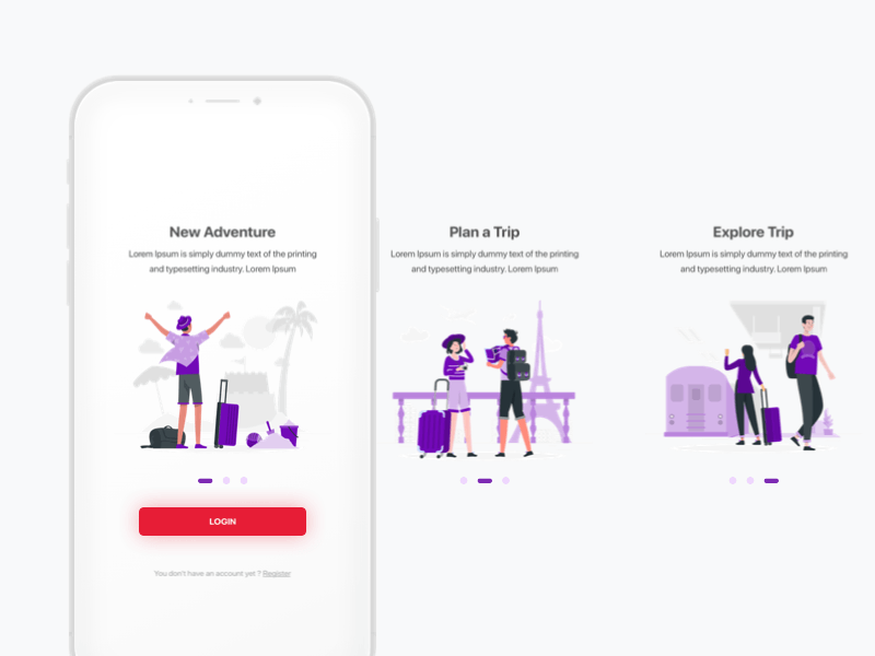 Onboarding travel - freebies freebies illustration onboarding onboarding screen travel ui ui design ux ux design vector