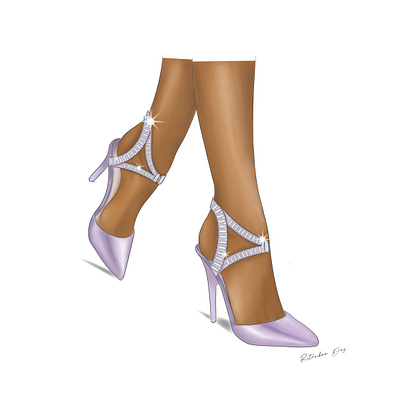 Mary jane pump baguette chic crystals design elegant embellished evening fashion footwear footwear design heels high heel illustration lavender mary jane satin sketch smooth strap woman