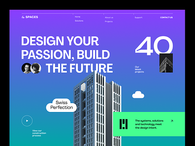Spaces Architects Website design interface product service startup ui ux web website