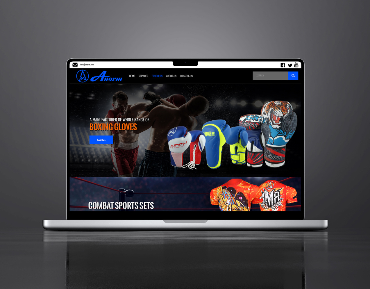 Anorm Sports Websitte apparels boxing graphic design landingpahe ui design ux design web design website