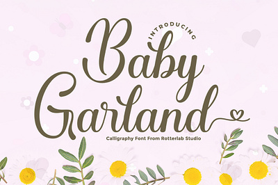 Baby Garland art branding calligraphy font design girls lettering logo lovely modern design script font