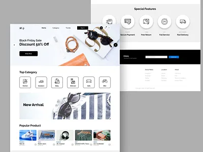 Online Shop Landing Page design ui uidesign ux web webdesign