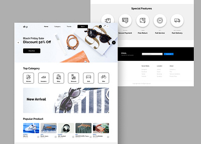 Online Shop Landing Page design ui uidesign ux web webdesign