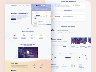 Landing Page for Online Education System application carousel dashboad design education education app interface landing landing page layout multimedia online product page system ui ux web design webdesign