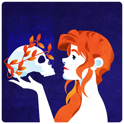 Skull girl character illustration illustrator minimalist skull texture vector